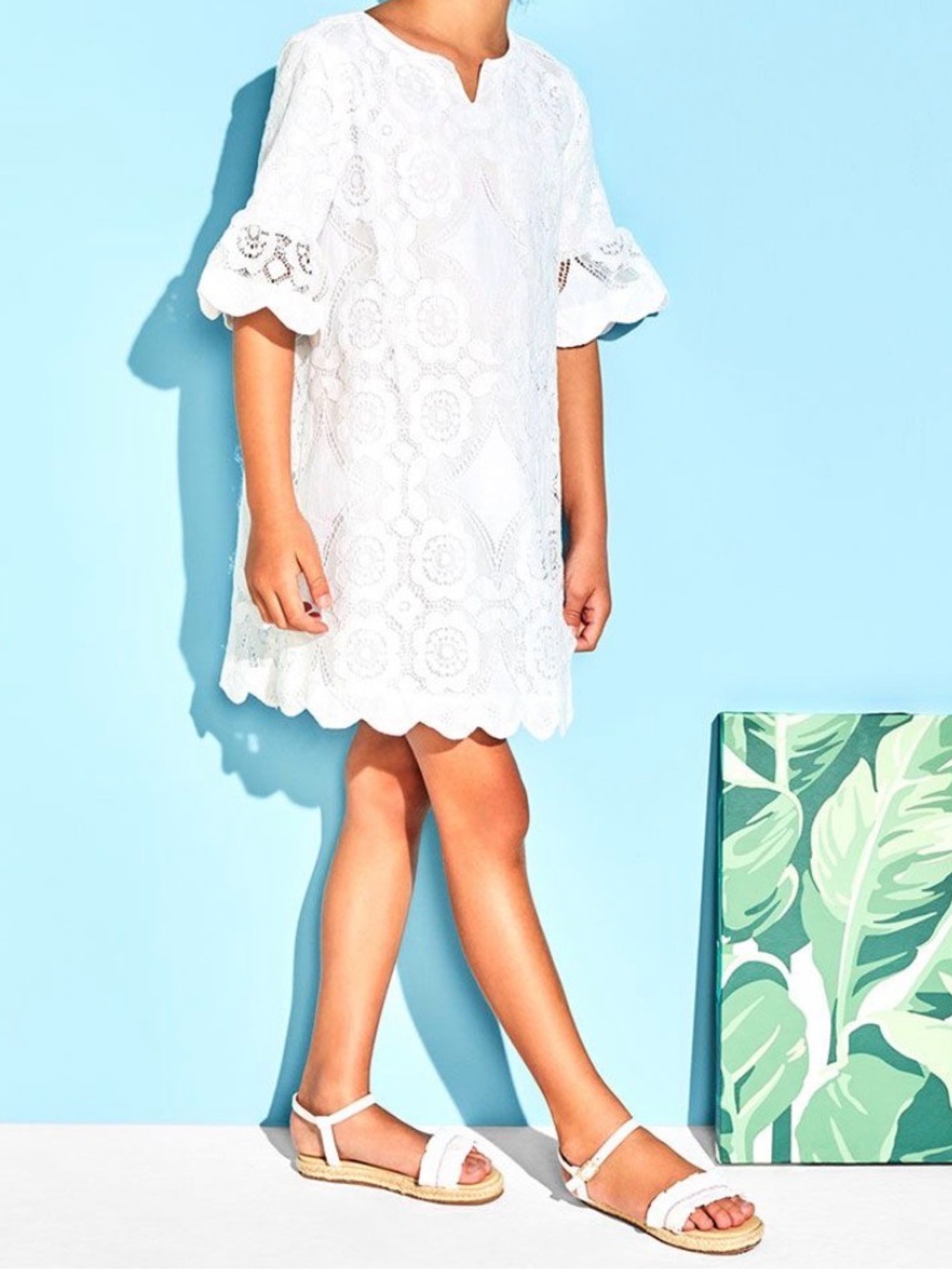 Janie and Jack Aerin Resort white lace girls dress 10